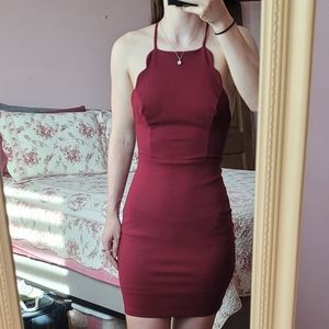 Maroon bodycon dress